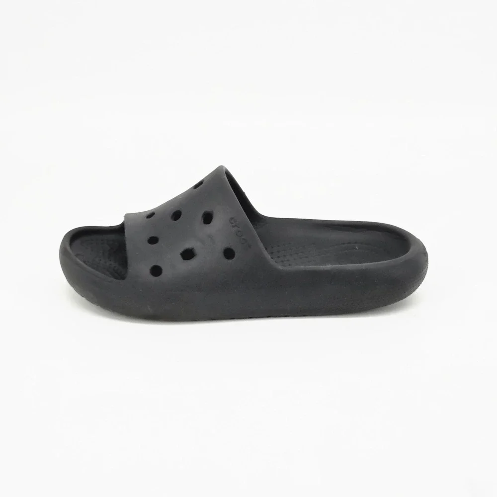 Crocs Classic Slide Black Comfort Sandals Youth J3 Slip On Gorpcore Loungewear